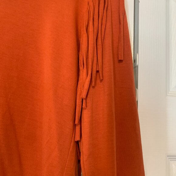 Western Look Southern Lady Size Small Burnt Orange Shirt with shoulder tassels - Picture 9 of 10